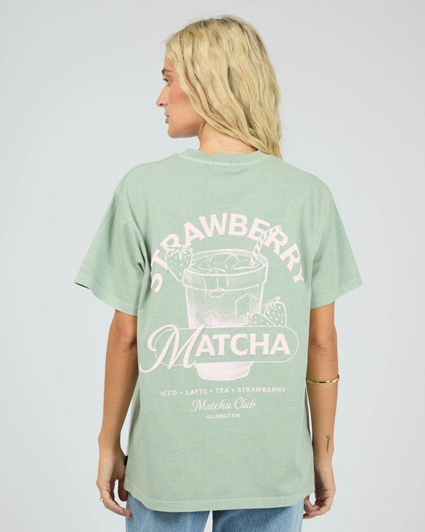 All About Eve Matcha Club Relaxed Tee Sage